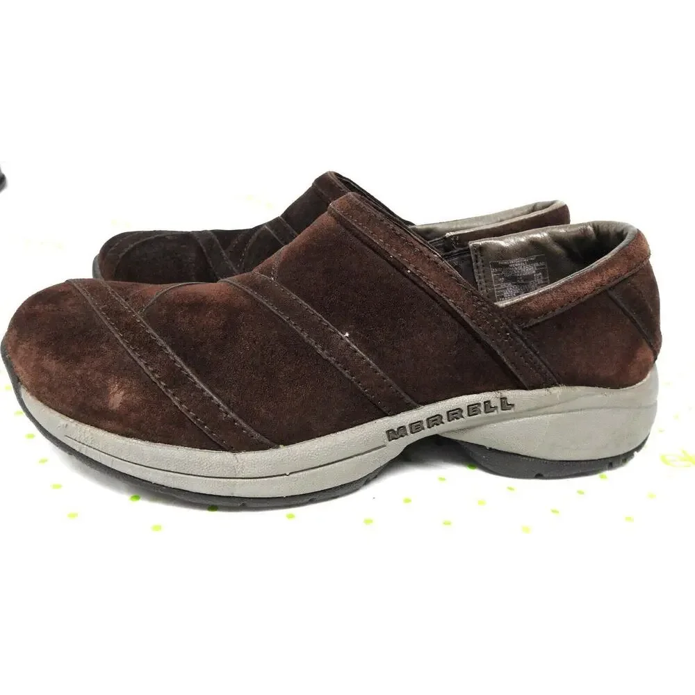 Merrell womens size 7 Primo patch chestnut brown suede loafers